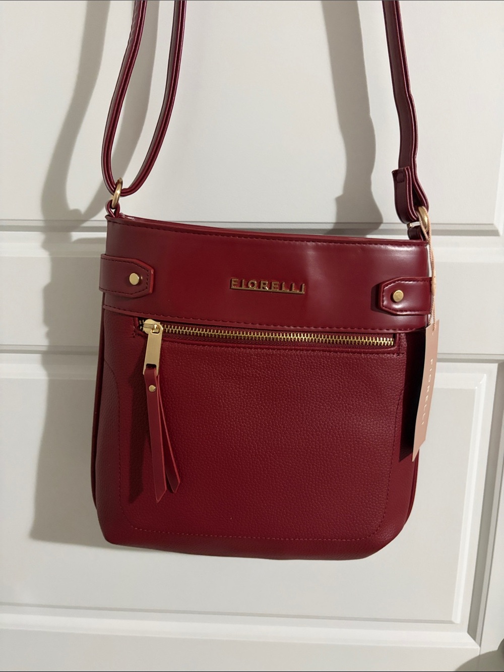 Fiorelli Burgundy Crossbody Bag with Front Zip Pocket